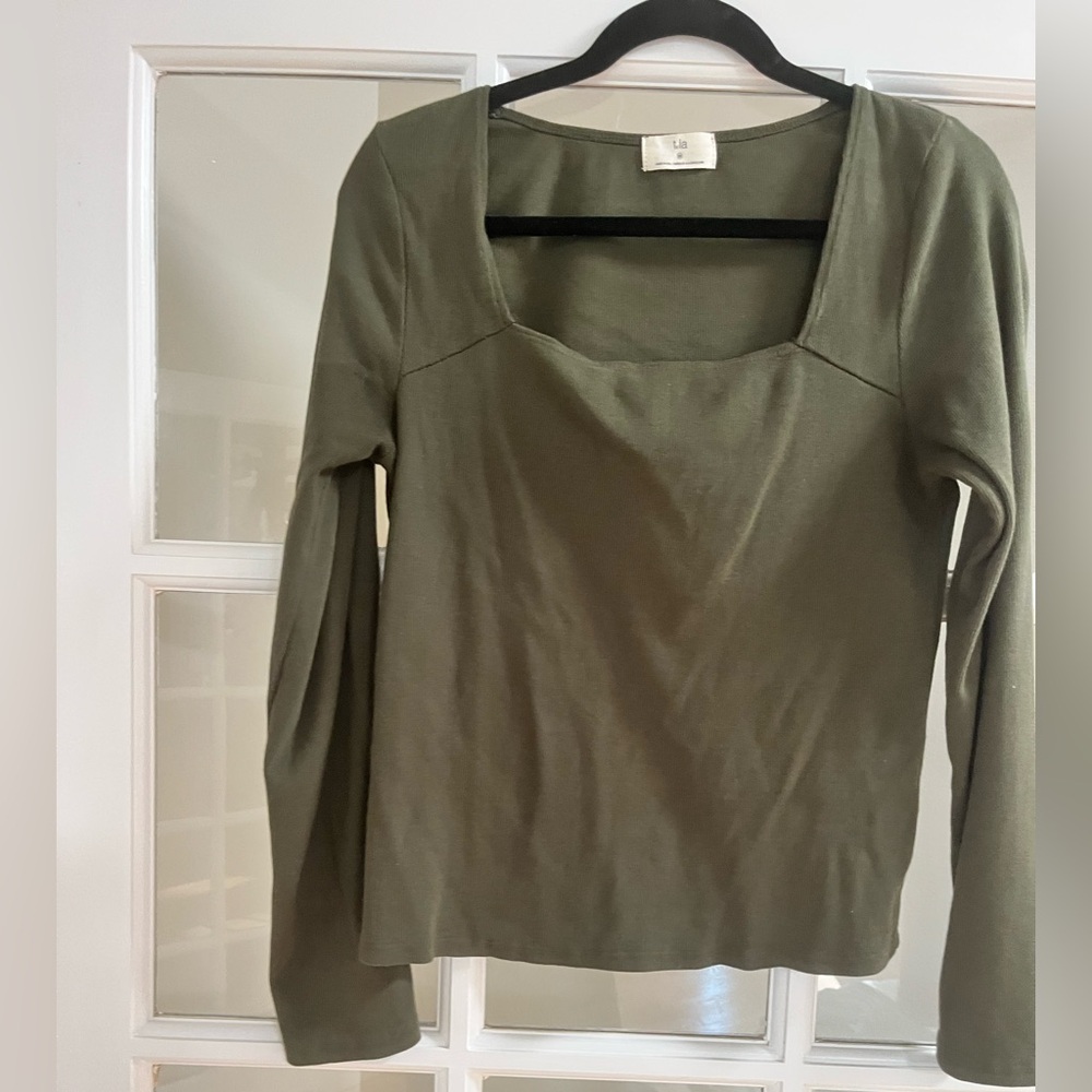 T.La Forest Green Ribbed Tee